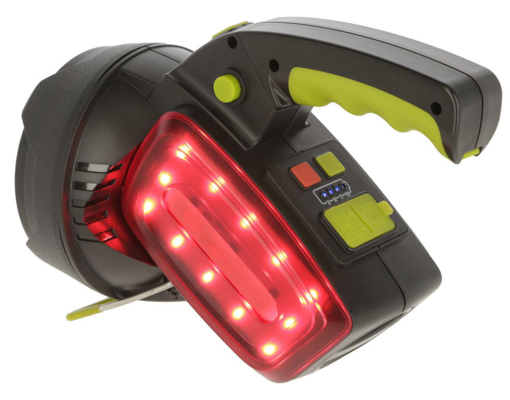 LED Akku-Handscheinwerfer – seitöich rotes Blinklicht